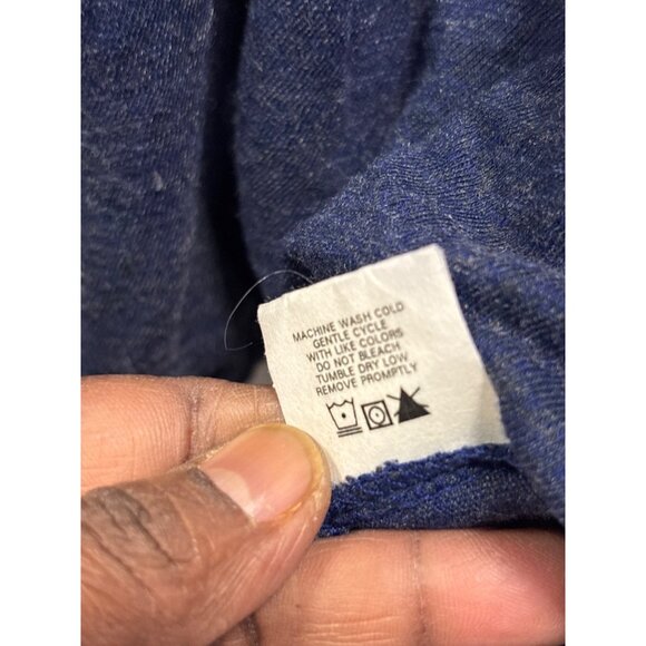 Lanston Navy Blue Halter Top XS Adjustable Drawstring Hem Lightweight Blend Made - Picture 7 of 10